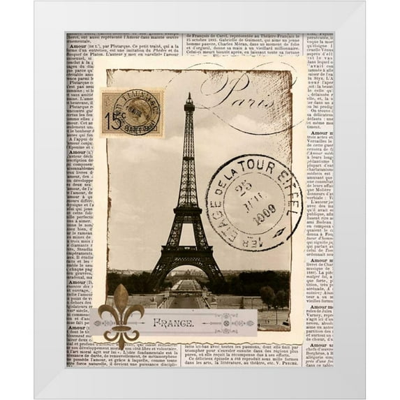 Craven, Katrina 26x32 White Modern Wood Framed Museum Art Print Titled - Paris Memories