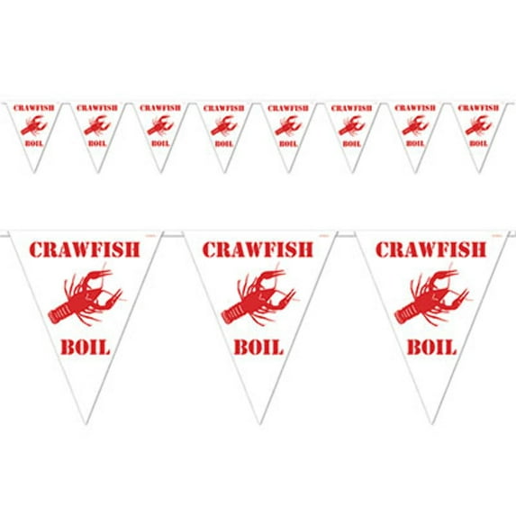 Crawfish Boil Pennant Banner - Cajun Festival - Margaritaville - 1 per pack