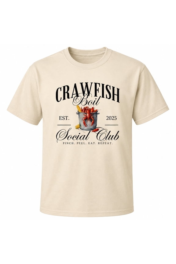 Crawfish Boil Social Club T-Shirt, Unisex Classic Fit Seafood Tee