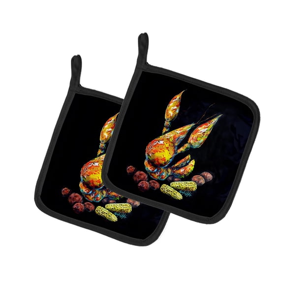 Crawfish Boiling Pot Pair of Pot Holders 7.5 in x 7.5 in