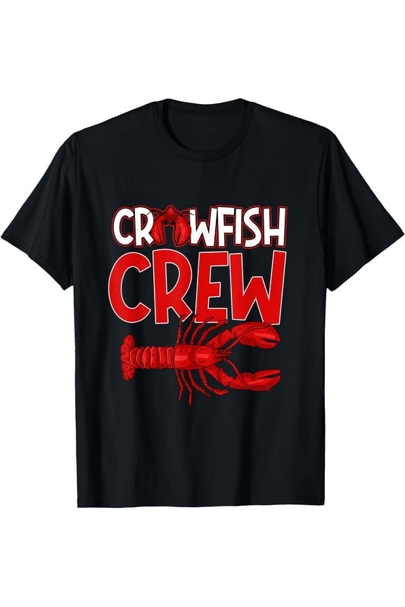 Crawfish Crew Crayfish Lobster Mudbug Seafood Cajun T-Shirt, Vintage Birthday Gift