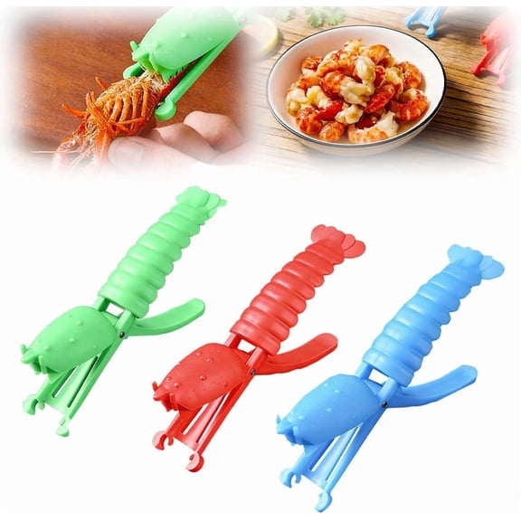 Crawfish Peeler Tool, Seafood Sheller Tool for Shrimp and Lobster, 3-Piece Lobster Shelling Clip Set for Kitchen Use, Portable Shellfish Gadget for Home Boils and Seafood Parties