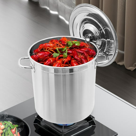 Crawfish Seafood Boil Pot, 201 Stainless Steel Stock Pot, Outdoor Cooking Pot for Crab Lobster Shrimp Boiling