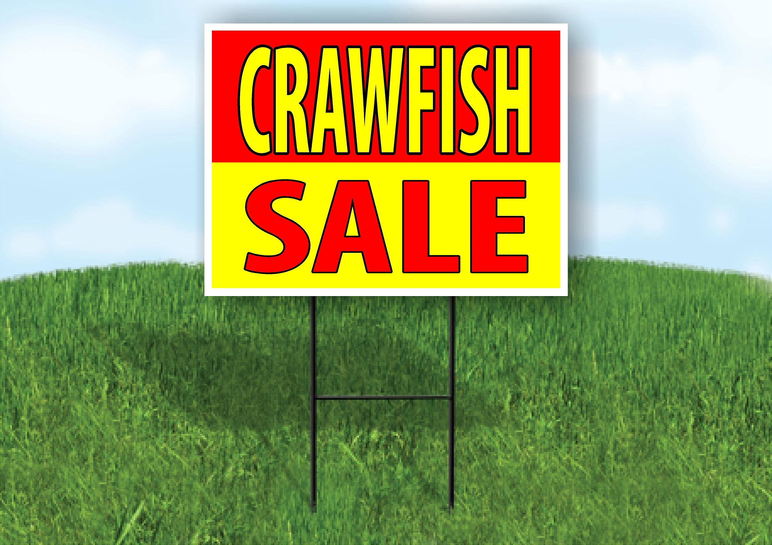 Crawfish Seafood Sale Red Yellow Yard Sign Road Sign With Stand