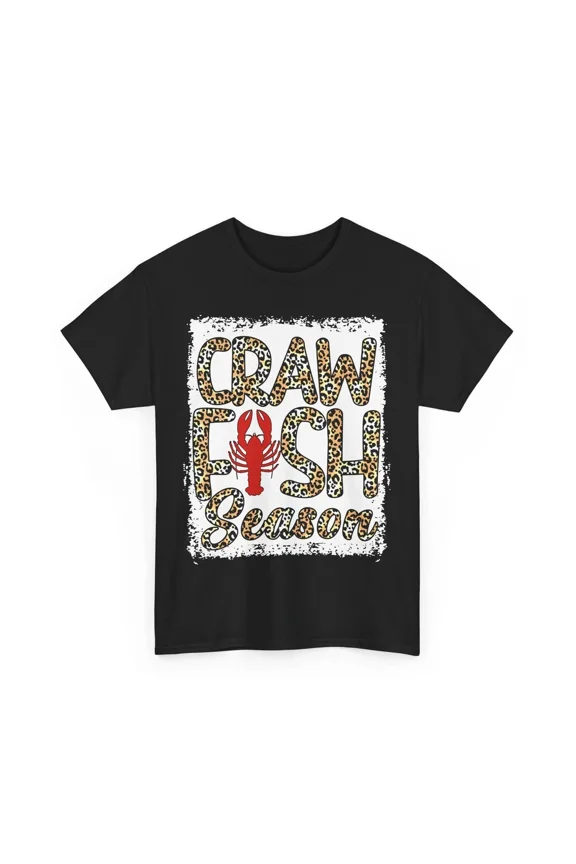 Crawfish Season Leopard Print Fun Seafood Lover Gift Mudbug Unisex T-Shirt, S-5XL