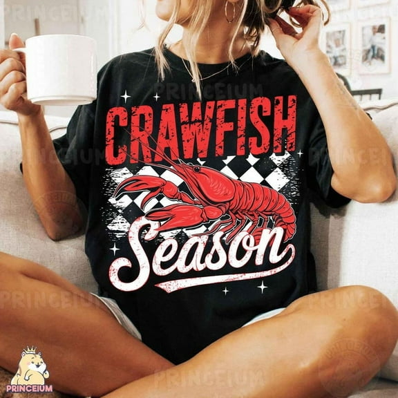 Crawfish Season T-Shirt, Louisiana Seafood Shirt, Crawfish Boil Shirt Design, Cajun Party T-Shirt, Mardi Gras Vibes Shirt