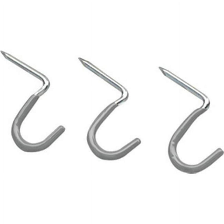 Crawford 2.66 in. L Vinyl Coated Gray Steel Medium Duty Storage Hook 20 lb. cap. 3 pk
