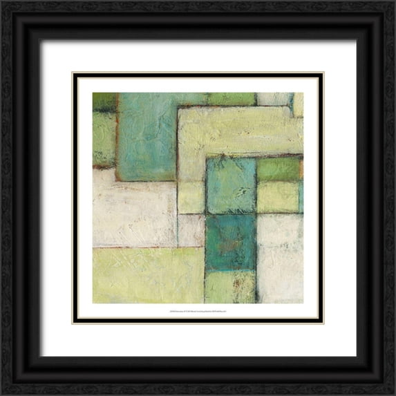 Crawford, Beverly 15x15 Black Ornate Wood Framed with Double Matting Museum Art Print Titled - Green Space IV