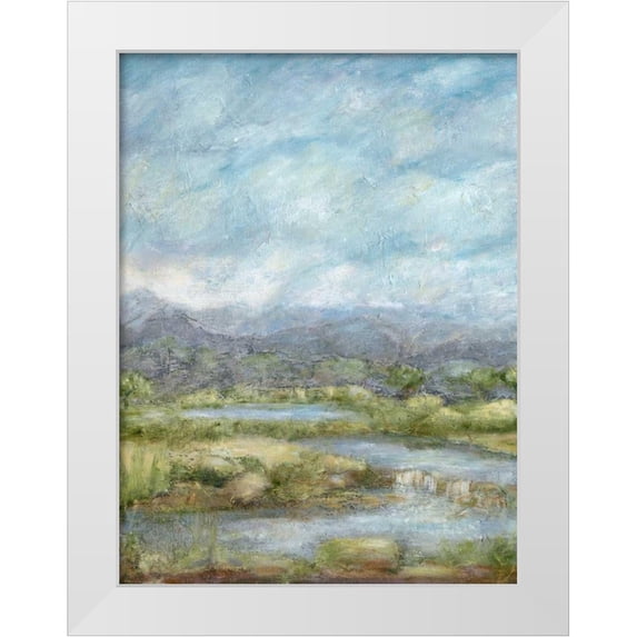 Crawford, Beverly 15x18 White Modern Wood Framed Museum Art Print Titled - Green Pastures I