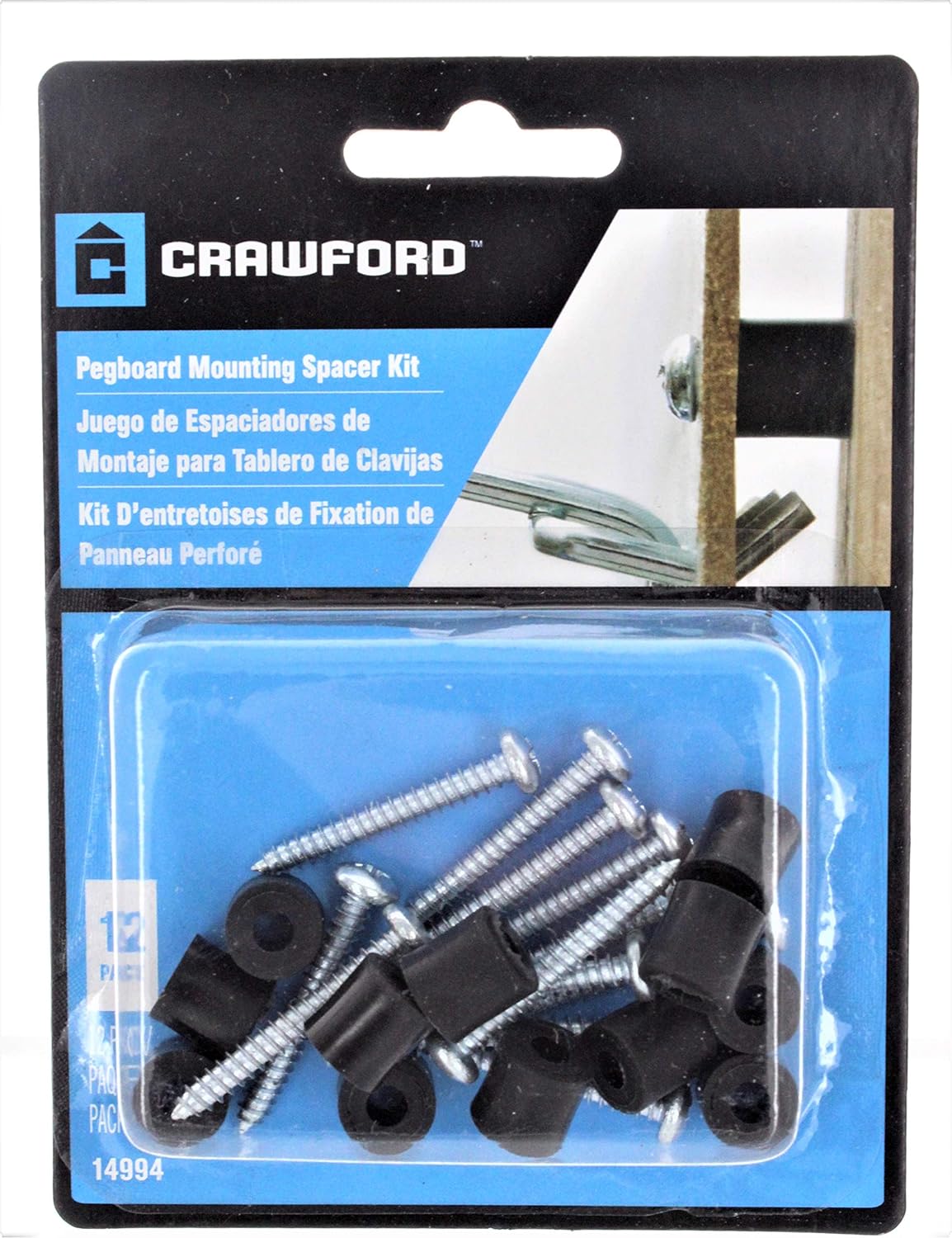 Crawford Pegboard Mounting Kit 12 Count