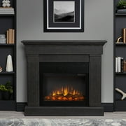 Crawford Slim Electric Fireplace in Gray by Real Flame