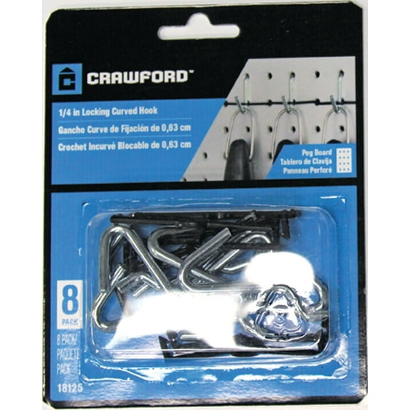 Crawford 18125 Locking Peg Hook - 6 Count