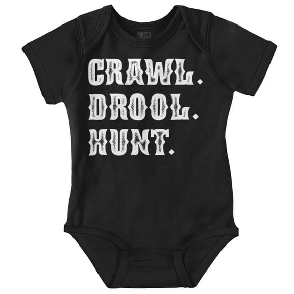 Crawl Drool Hunt Hunting Life Cute Romper Boys or Girls Infant Baby Brisco Brands 12M