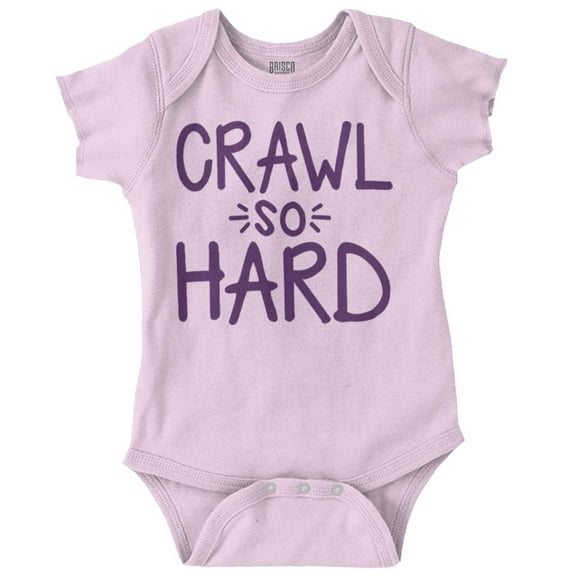 Crawl So Hard Funny Hip Hop Quote Romper Boys or Girls Infant Baby Brisco Brands 24M