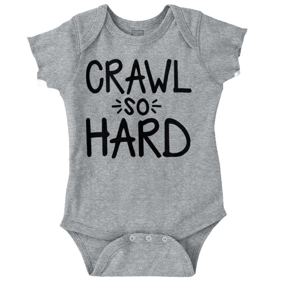 Crawl So Hard Funny Hip Hop Quote Romper Boys or Girls Infant Baby Brisco Brands 24M