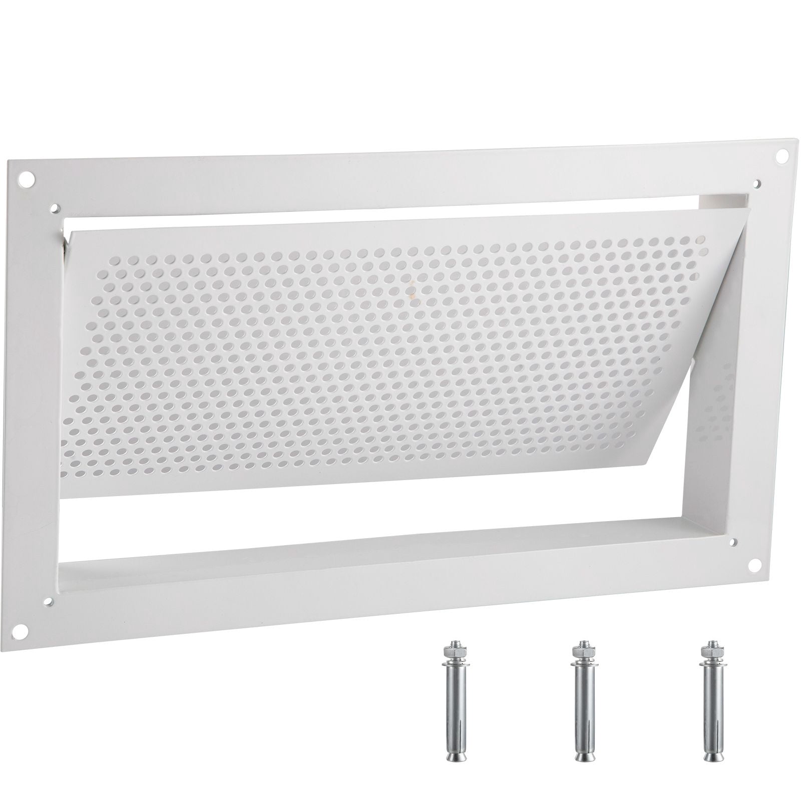 Crawl Space Flood Vent 16x8 Inch Zinc-Coated Steel White with Removable Back Panel for Foundation Wall