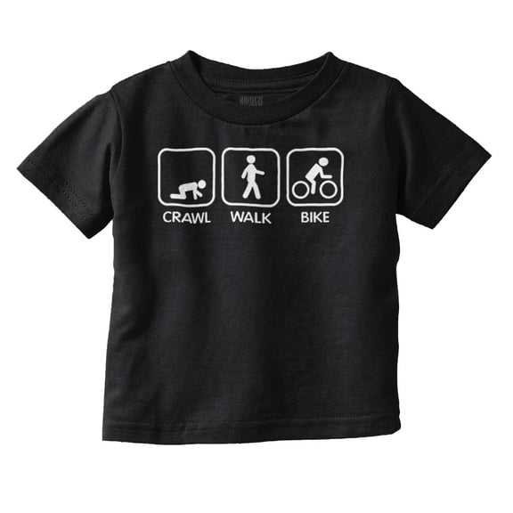 Crawl Walk Bike Street Sign Humor Toddler Boy Girl T Shirt Infant Toddler Brisco Brands 2T
