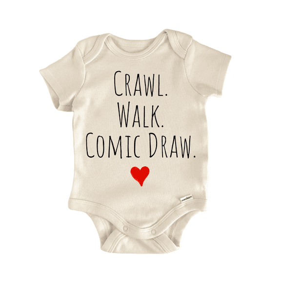 Crawl Walk Comic Draw - Baby Bodysuit