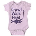 thumbnail image 1 of Crawl Walk Fish Hook Outdoor Lover Romper Boys or Girls Infant Baby Brisco Brands 6M, 1 of 6