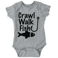 thumbnail image 1 of Crawl Walk Fish Hook Outdoor Lover Romper Boys or Girls Infant Baby Brisco Brands 6M, 1 of 6
