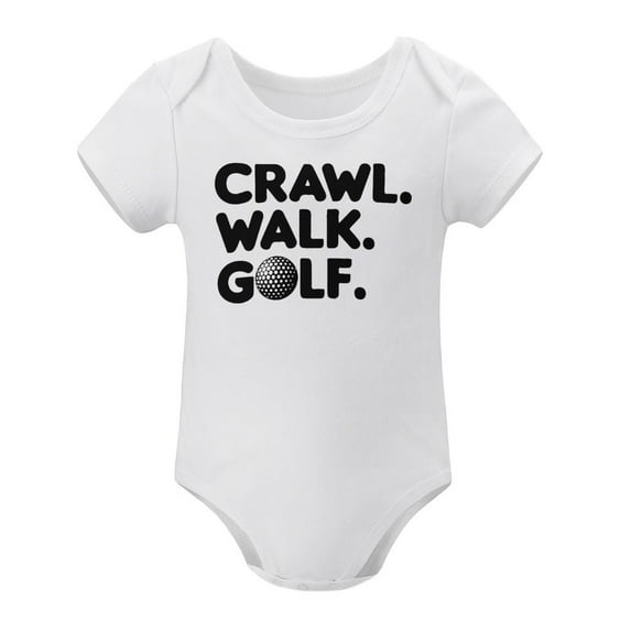 Crawl, Walk, Golf - Golfing Buddy - Baby Clothes - Funny Newborn Bodysuit Outfits for Boys And Girls White-style-1 12months