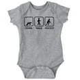 thumbnail image 1 of Crawl Walk Hockey Street Sign Humor Romper Boys or Girls Infant Baby Brisco Brands 6M, 1 of 6