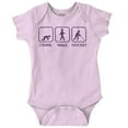 thumbnail image 1 of Crawl Walk Hockey Street Sign Humor Romper Boys or Girls Infant Baby Brisco Brands NB, 1 of 6