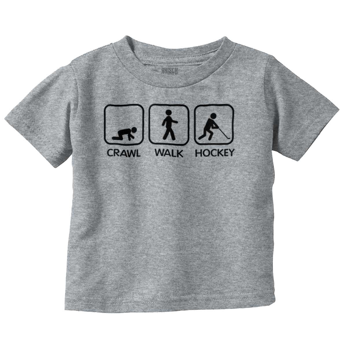Crawl Walk Hockey Street Sign Humor Toddler Boy Girl T Shirt Infant ...