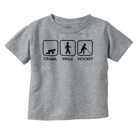 Crawl Walk Hockey Street Sign Humor Toddler Boy Girl T Shirt Infant Toddler Brisco Brands 4T