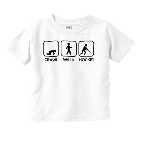 Crawl Walk Hockey Street Sign Humor Toddler Boy Girl T Shirt Infant Toddler Brisco Brands 4T