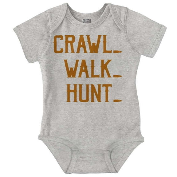 Crawl Walk Hunt Hunting Life Romper Boys or Girls Infant Baby Brisco Brands 12M