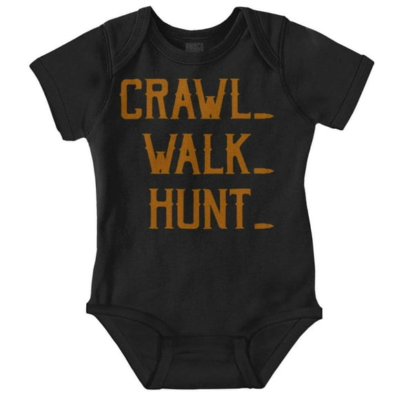 Crawl Walk Hunt Hunting Life Romper Boys or Girls Infant Baby Brisco Brands 6M