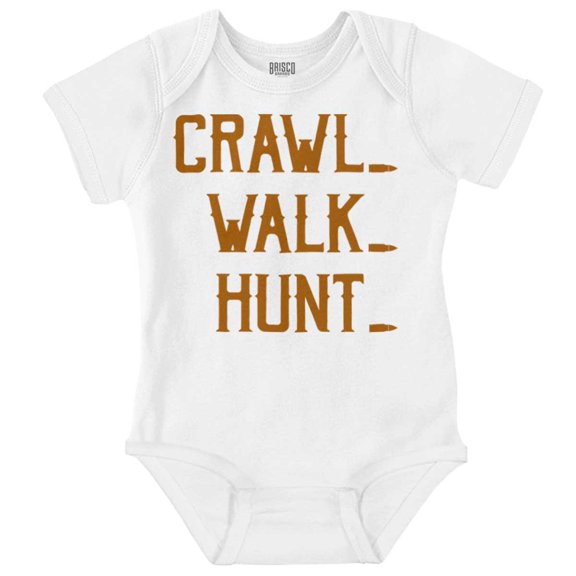 Crawl Walk Hunt Hunting Life Romper Boys or Girls Infant Baby Brisco Brands NB