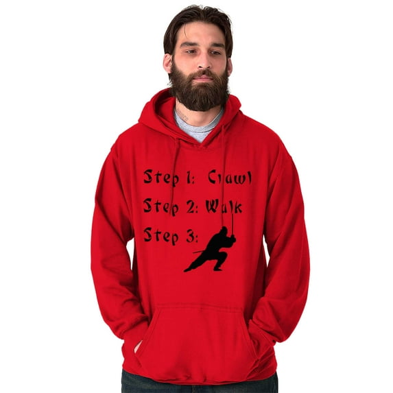 Crawl Walk Ninja Stealth Karate Hoodie Hooded Sweatshirt Men Brisco Brands X
