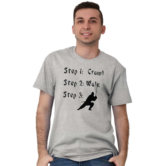 Crawl Walk Ninja Stealth Karate Men's Graphic T Shirt Tees Brisco Brands X