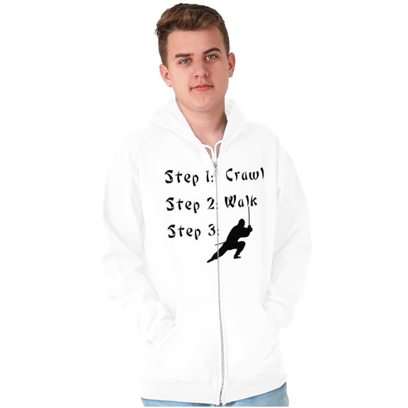 Crawl Walk Ninja Stealth Karate Zip Hoodie Sweatshirt Men Brisco Brands X