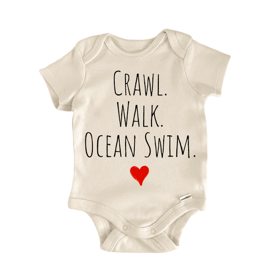 Crawl Walk Ocean Swim - Baby Bodysuit