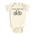 thumbnail image 1 of Crawl Walk Ride Bike Shirt Premium Custom Baby Clothes Unisex Baby Announcement Gift for Mom Newborn Outfit 6-9m Natural, 1 of 2
