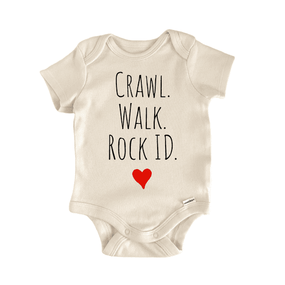 Crawl Walk Rock Id - Baby Bodysuit