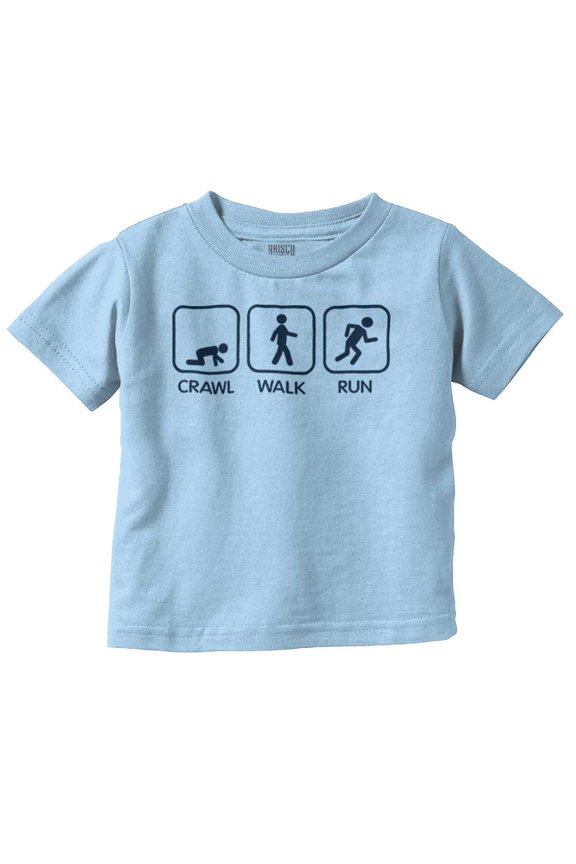 Crawl Walk Run Athletic Toddler Boy Girl T Shirt Infant Toddler Brisco Brands 4T