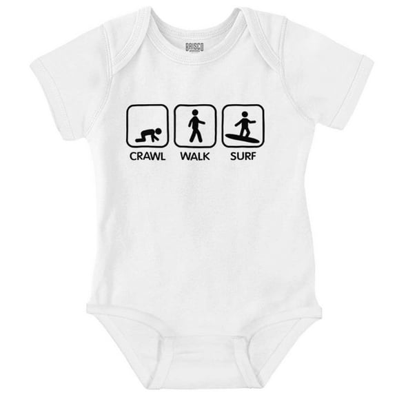 Crawl Walk Surf Romper Boys or Girls Infant Baby Brisco Brands 12M