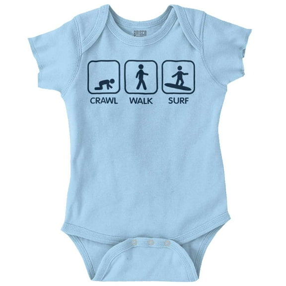 Crawl Walk Surf Romper Boys or Girls Infant Baby Brisco Brands 12M