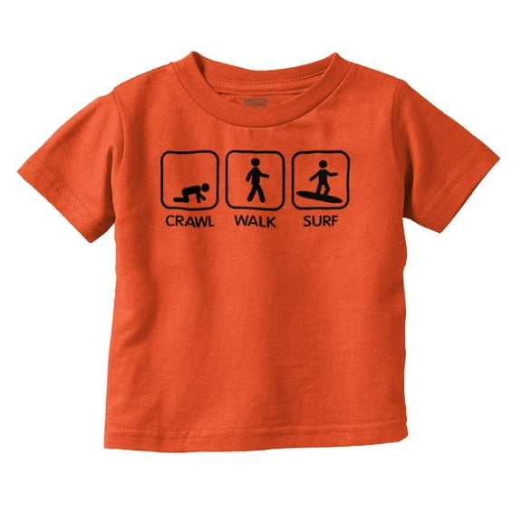 Crawl Walk Surf Toddler Boy Girl T Shirt Infant Toddler Brisco Brands 12M
