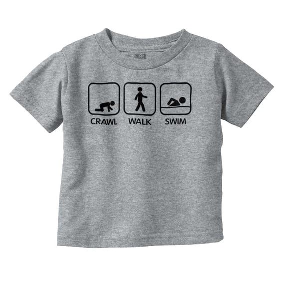 Crawl Walk Swim Athletic Toddler Boy Girl T Shirt Infant Toddler Brisco Brands 5T