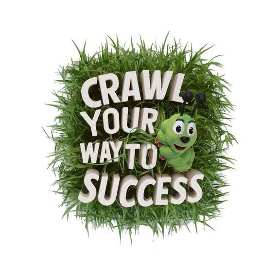 Crawl Your Way To Success Hardworking Purposeful Focused Driven Quote Wall Art Sticker Designs Vinyl Stickers For Home House Walls Rooms Windows Bedroom Decoration Size (20x20 inch)