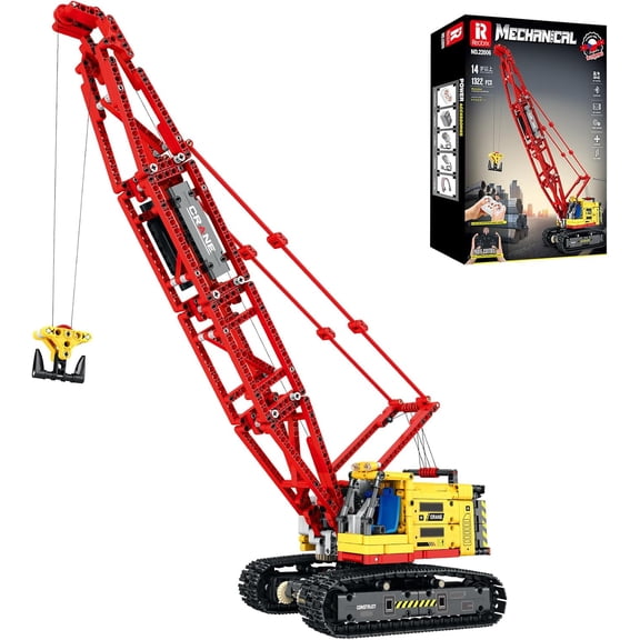 Crawler Crane Building Blocks Set,RC Remote Control Crane Construction Vehicles Toy for Adults,1322 PCS Engineering Truck, Birthday Gifts Ideas for Adults 22006