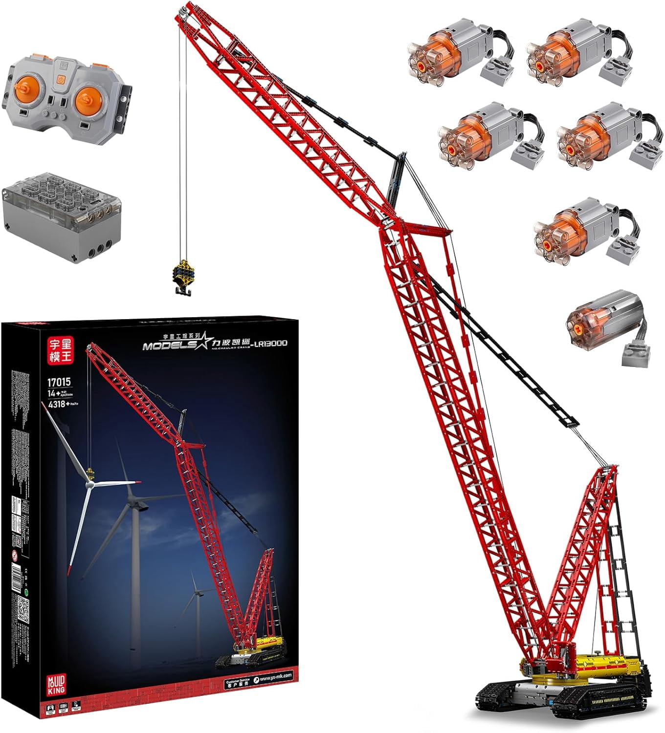 Crawler Crane LR13000 Building Block Kits, Technical Construction Vehicles Cranes Model with Motor/APP Remote Control, Gift for Age 14+/Adult Collections Enthusiasts (4318+ Pieces)