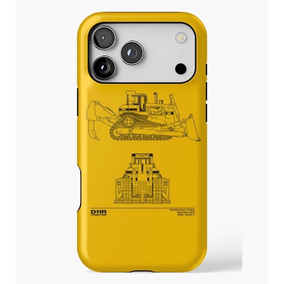 Crawler Tractor Blueprint M2277, Protective Case for iPhone 17 16 15 14 13 12 11 Pro Max – Modern Unisex Style