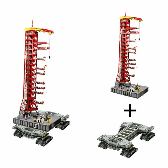 Crawler Transporter + Saturn V Launch Umbilical Tower Building Blocks Set Mobile Launcher Platform Brick Toys Collection Model Gift Kit for 21309