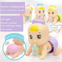 Crawling Baby Doll Toy with Music & Lights, Interactive Pretend Play Toy for Kids, Slow Moving Infant Toy, Early Learning Educational Toy, Fun Gift for Boys & Girls, Batteries Not Included